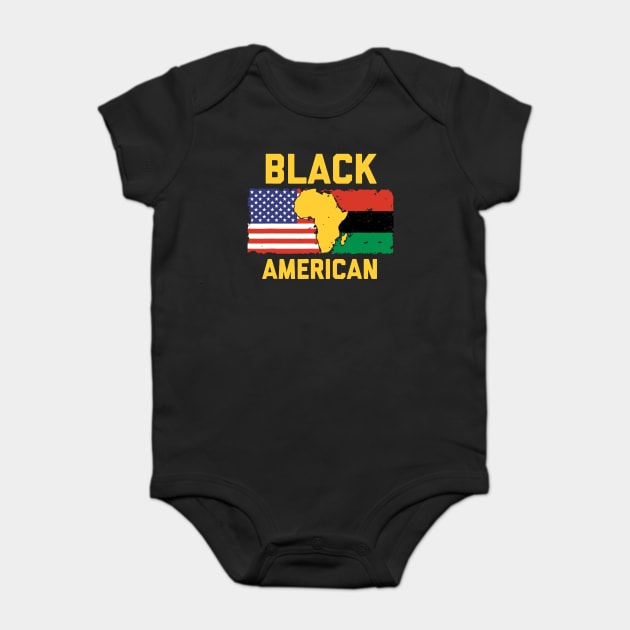 Black American Baby Bodysuit by UrbanLifeApparel